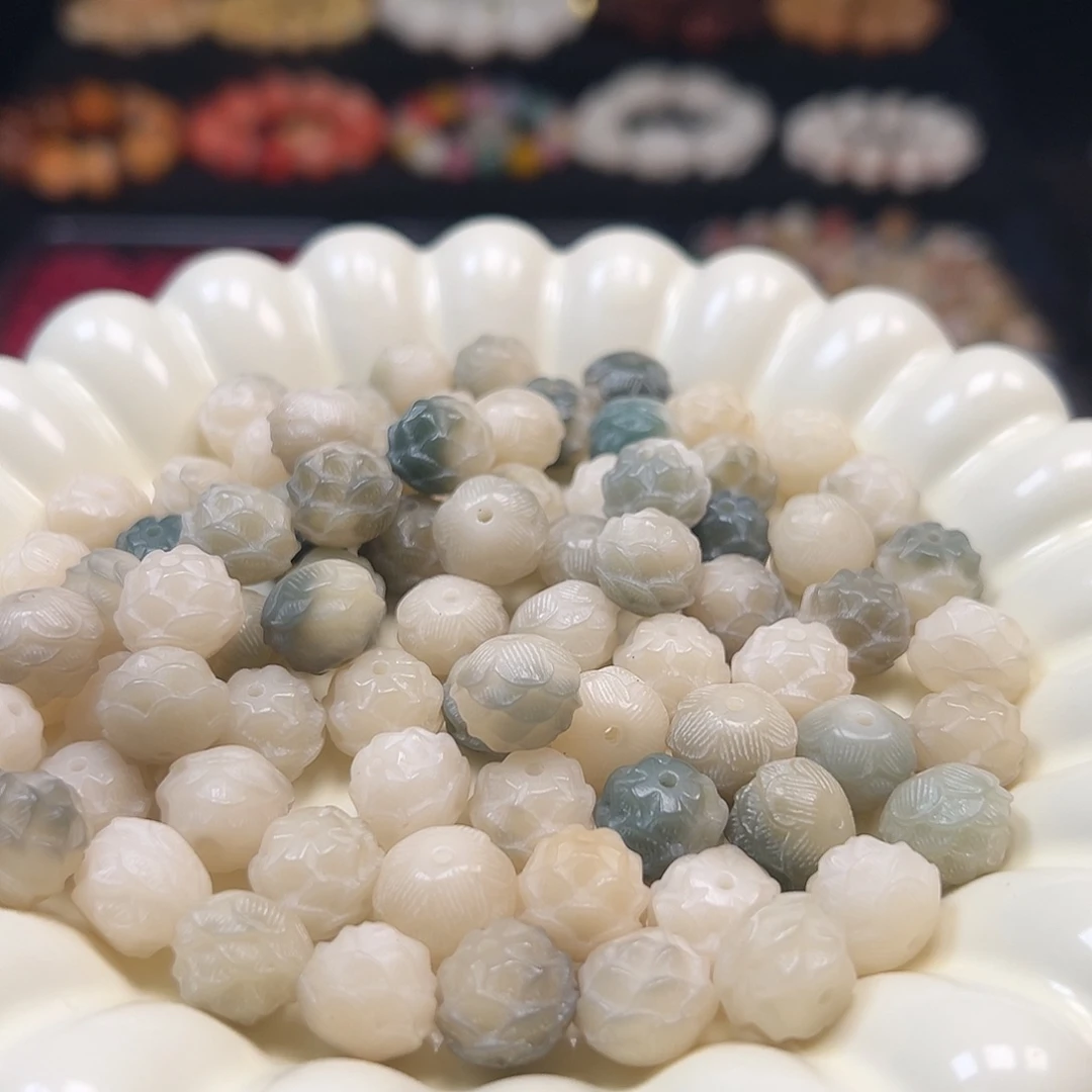 菩提根/象牙果手串卡12绿飘莲花20颗