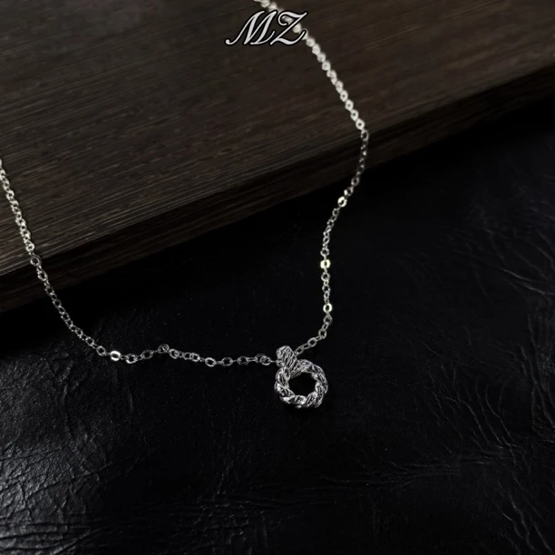 坠链均925银 扭纹麻花圆轻奢简约高级感小众设计-小圆满项链0866