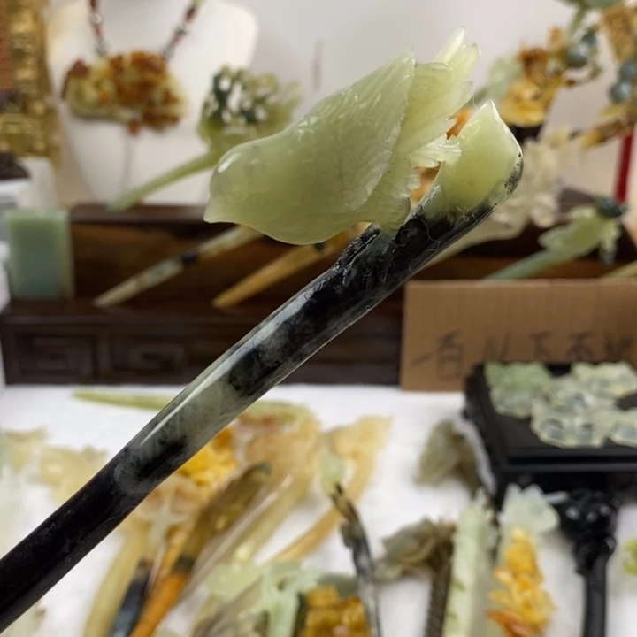 【闪购商品】蛇纹石玉合金发饰