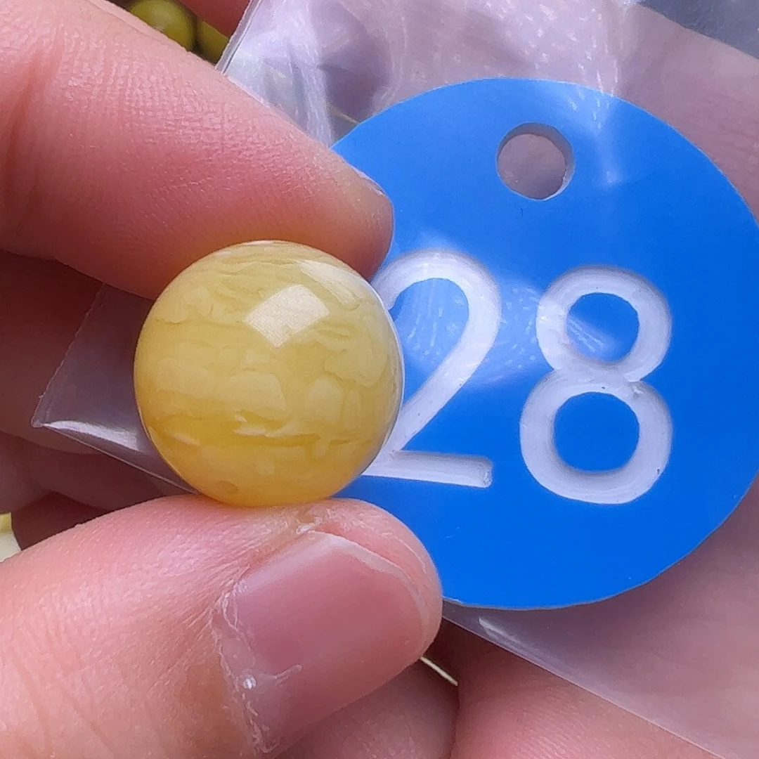 未镶嵌蜜蜡裸石花粉14.8m m