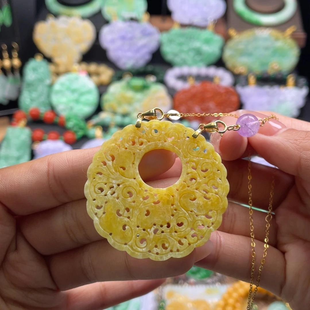 翡翠未镶嵌颈饰代编织