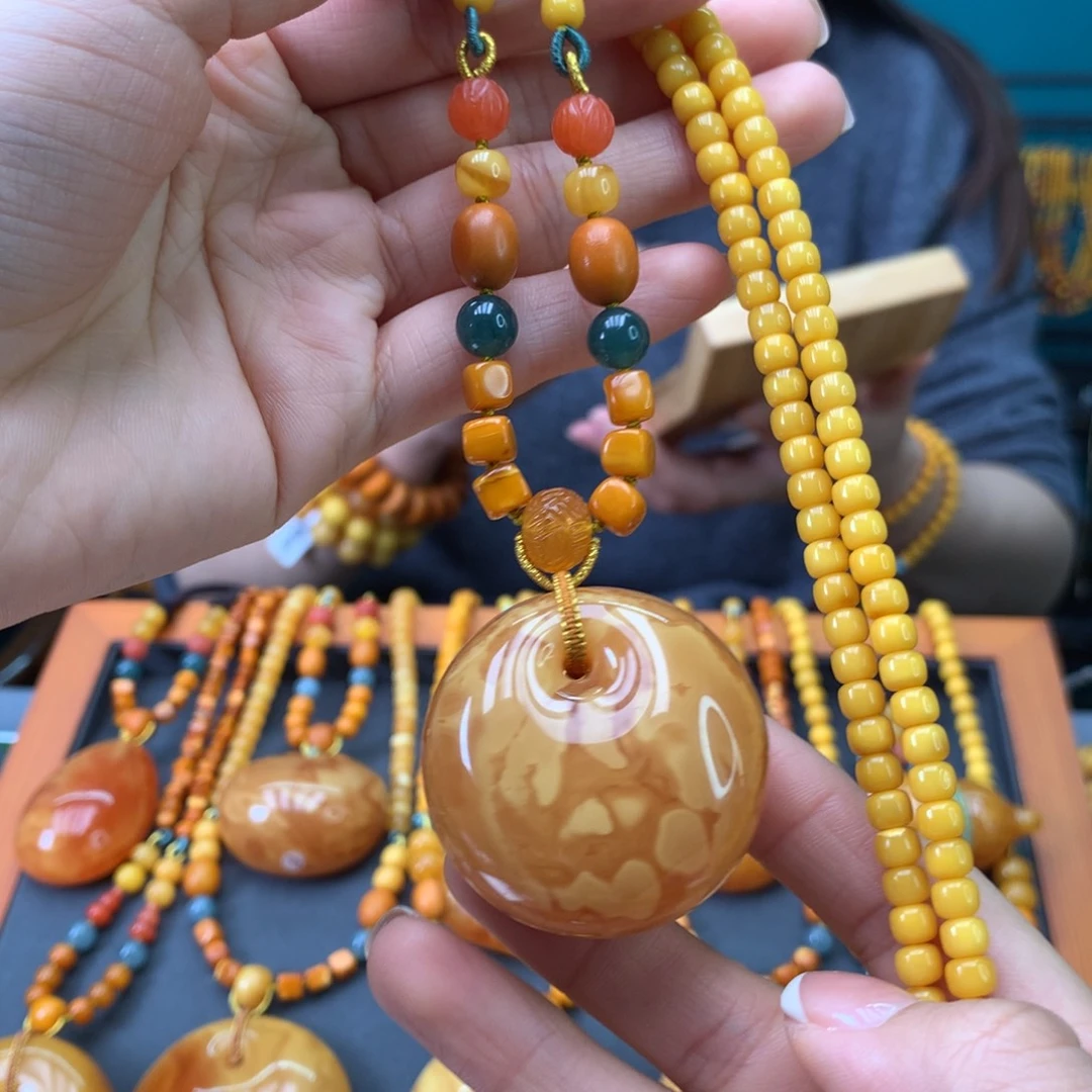 蜜蜡未镶嵌颈饰天然