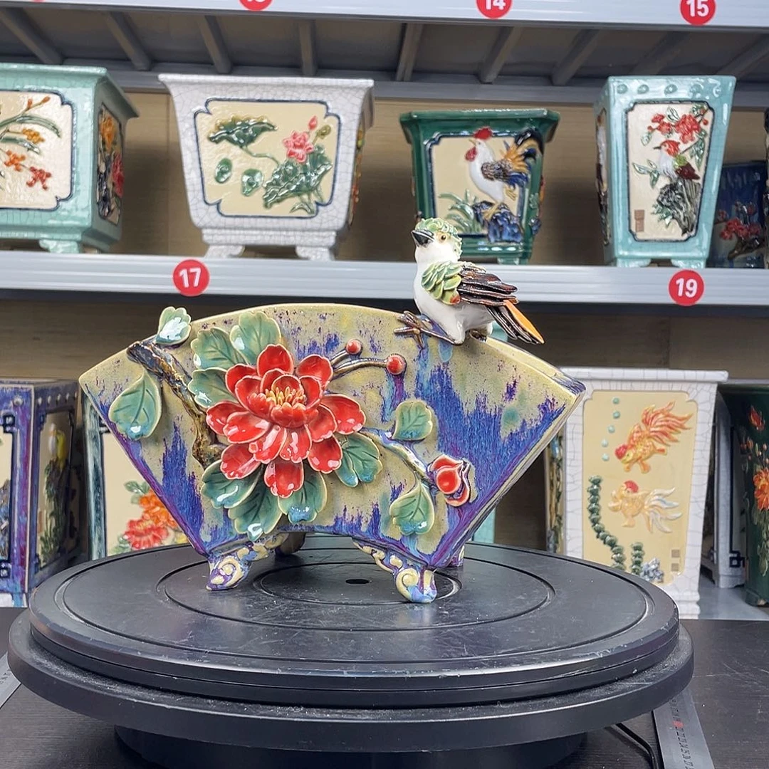 红陶闲****茶正宗岭南石湾盆