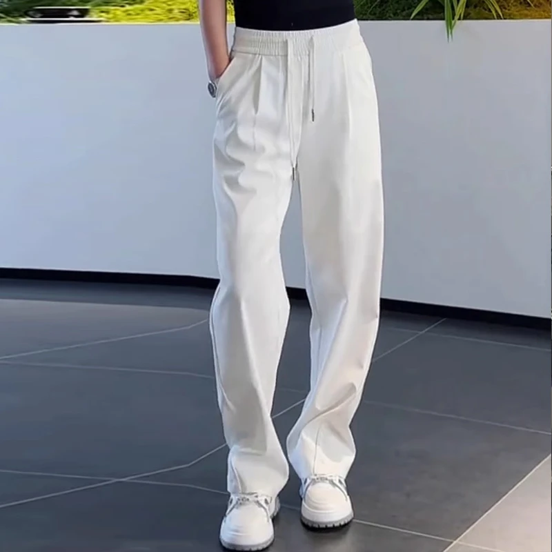 轻奢男装大码男士垂感阔腿新款休闲裤时尚百搭宽松运动卫裤直筒裤