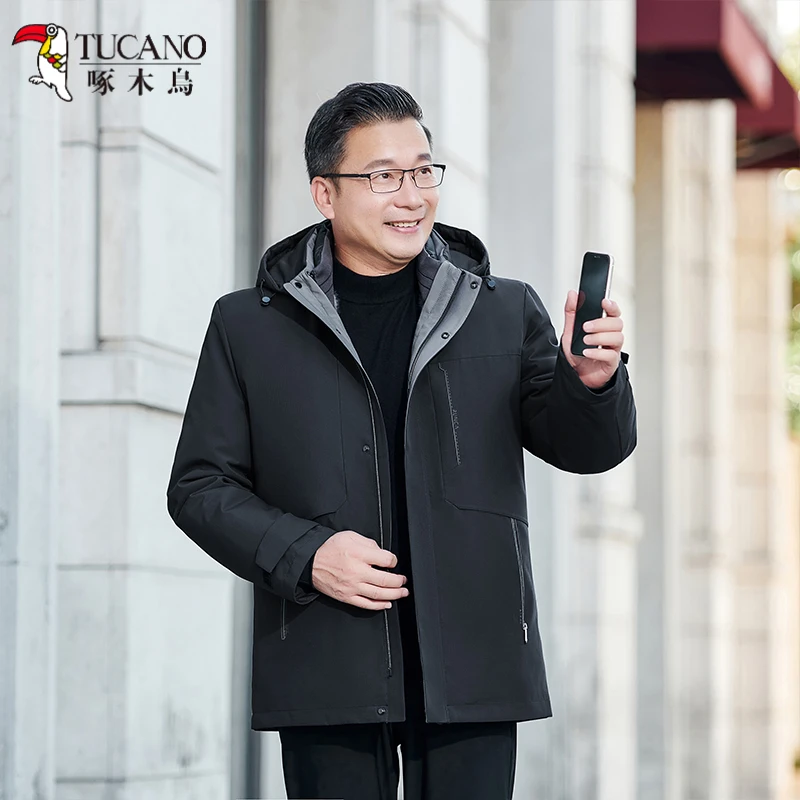 TUCANO/啄木鸟款鹅绒服羽绒服男中长款款可拆卸内胆防寒秋冬季