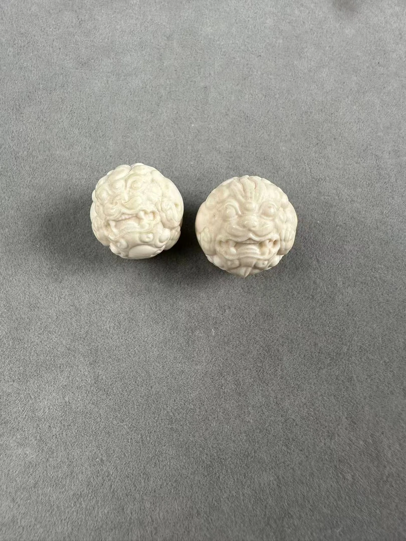 【冰心阁猛犸】F5015天然猛犸牙 手工精雕貔貅单珠1.8/2.0顶珠配珠