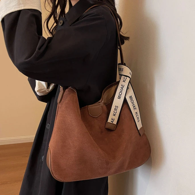 【QIANLUXI/千璐禧】 秋冬美拉德单肩包慵懒风大容量高级质感托特包