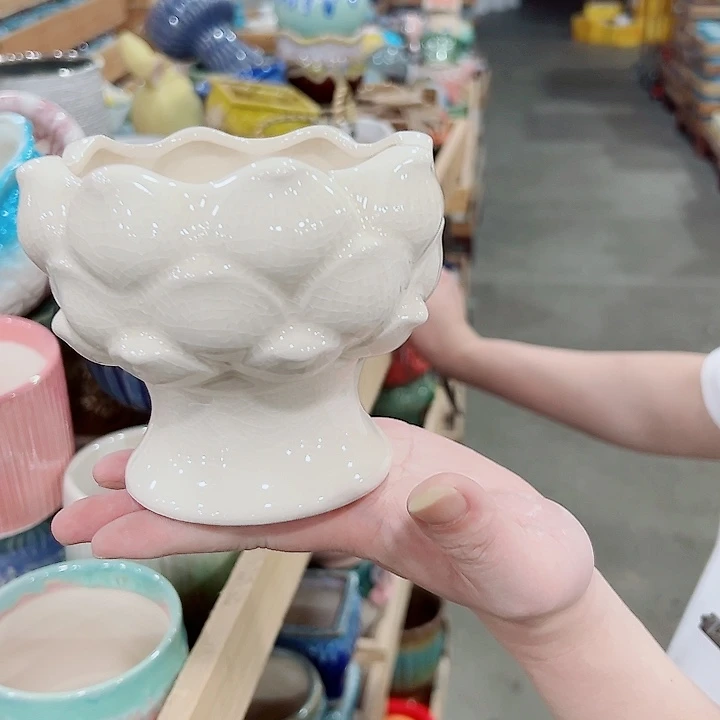 有孔.凑满10元发货多肉陶瓷花盆！