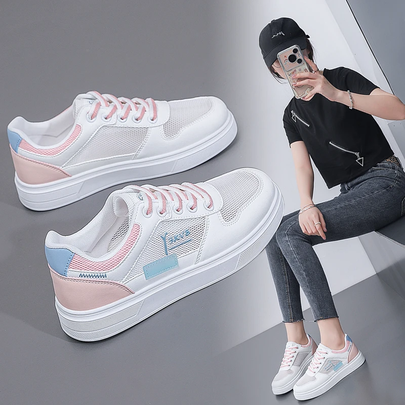 百搭小白鞋女2025新款流行爆款女鞋夏季薄款轻便透气休闲运动板鞋