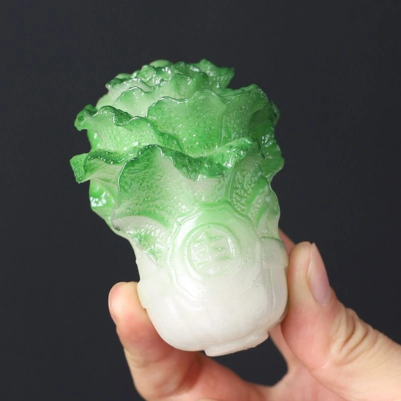 精品变色白菜茶宠摆件可养创意个性招财茶玩茶具茶艺装饰茶道配件