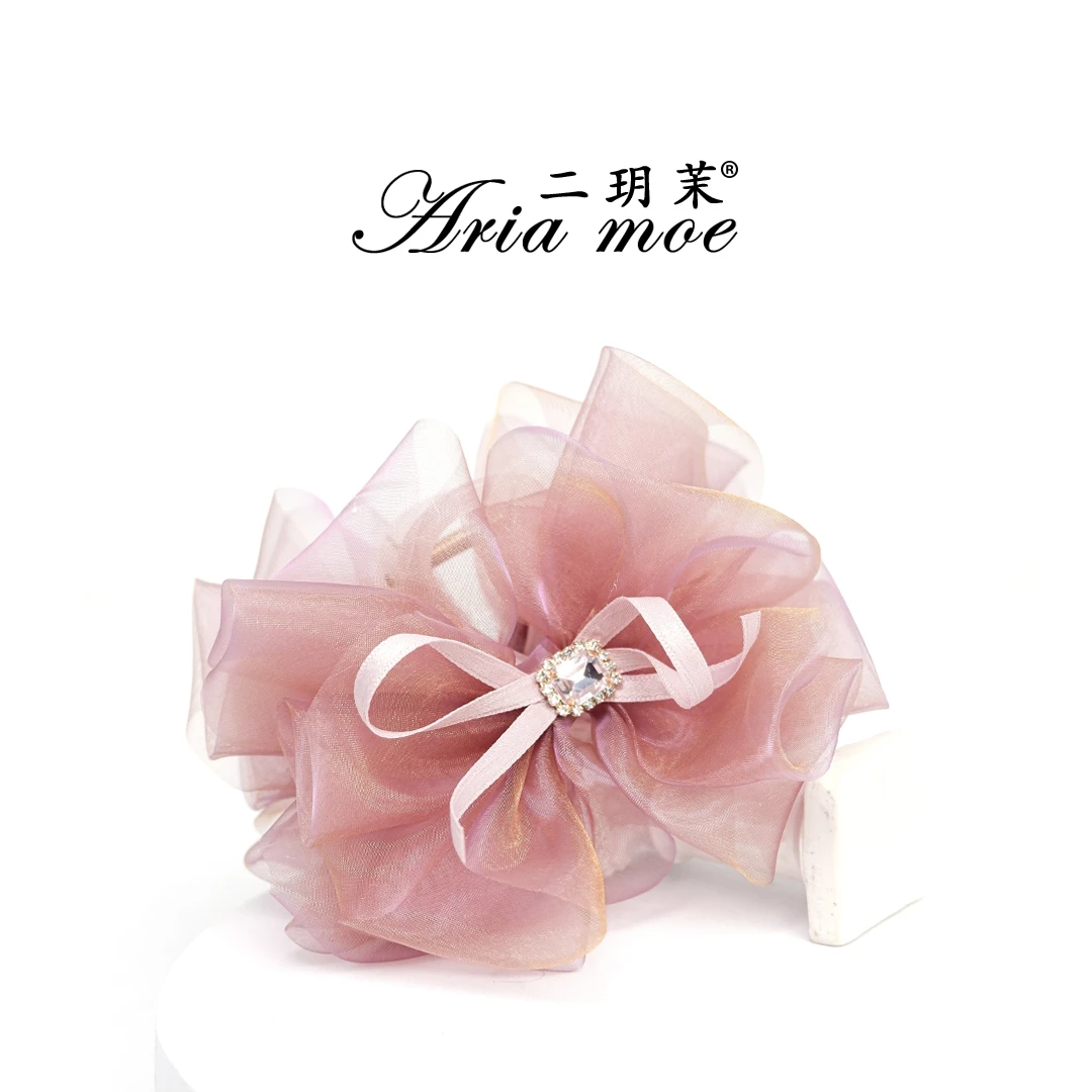 【甜心小姐】2025原创新款甜美仙女抓夹清透粉蝴蝶结发夹高档鲨鱼夹
