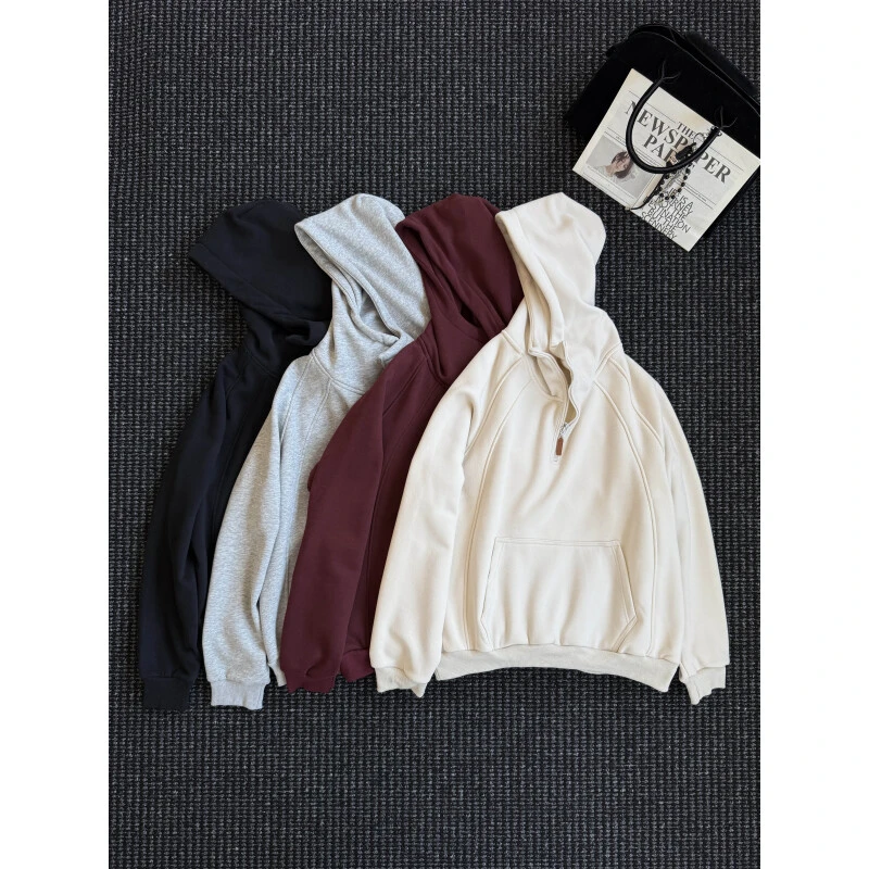 THON BERRY立体分割结构廓形连帽卫衣男宽松慵懒风加绒百搭WY004