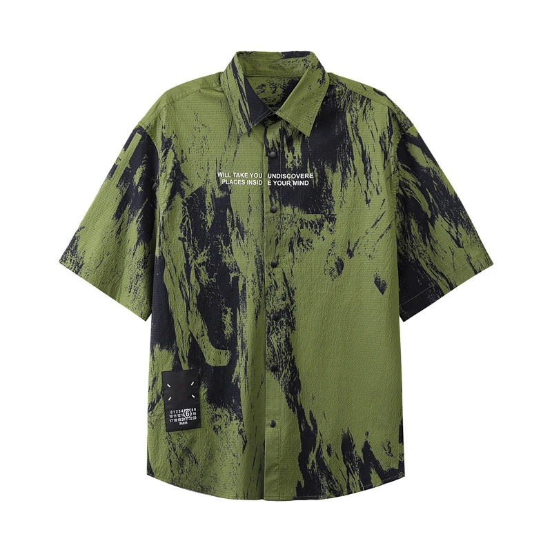 【HXTIDE男装】老钱风扎染翻领衬衫外套/Z103420017101外穿