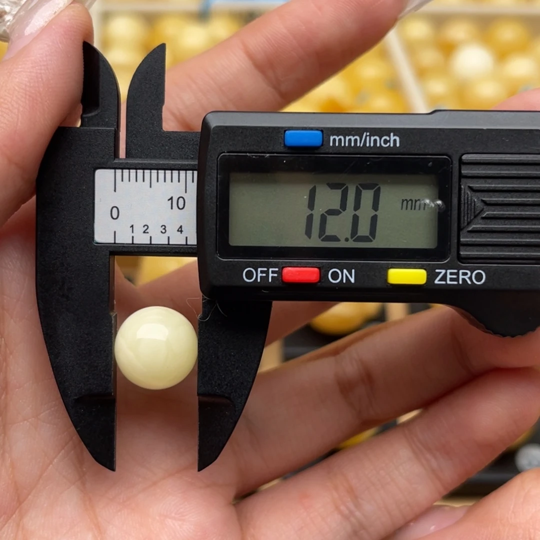 琥珀未镶嵌裸石蜜蜡圆珠微瑕静