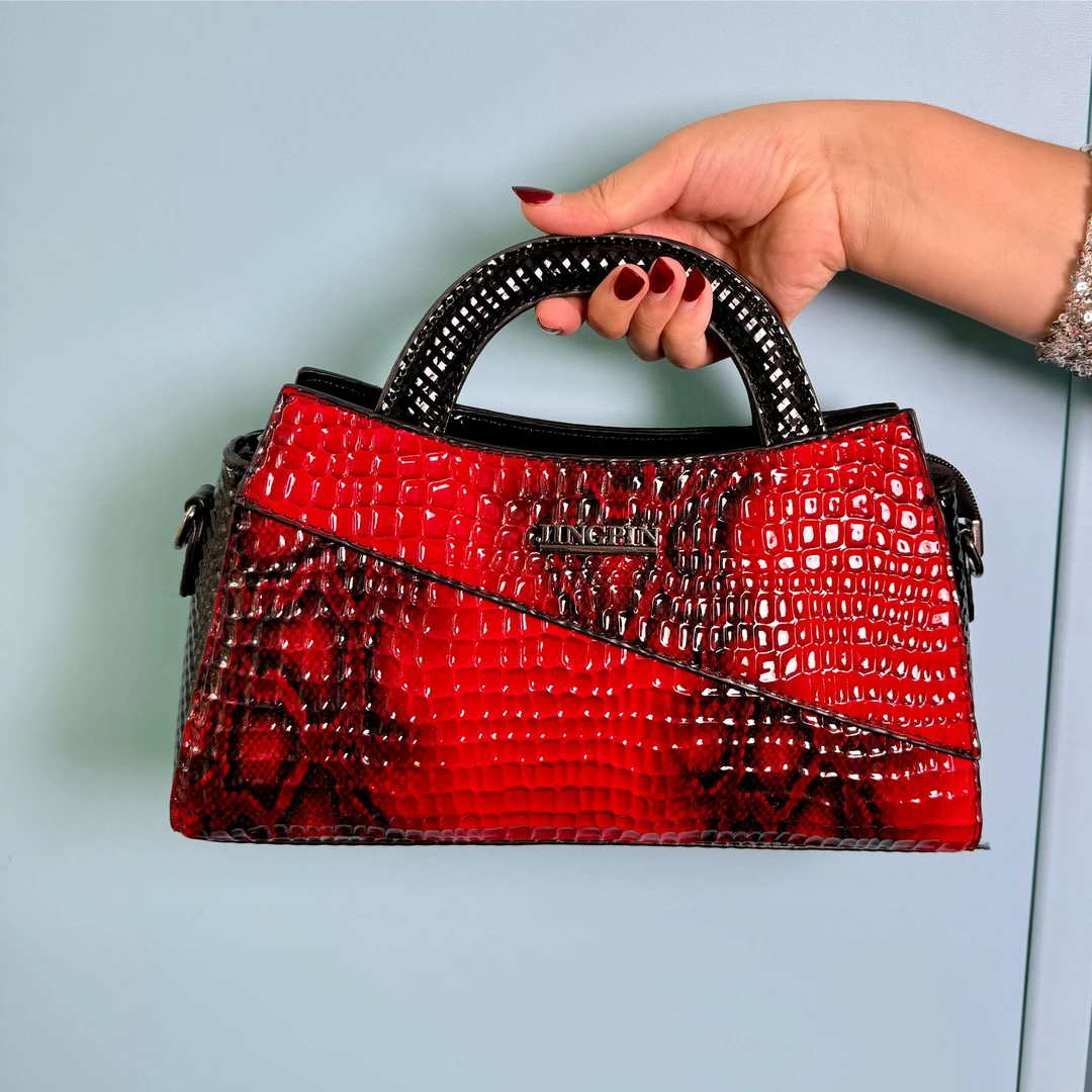 3002时尚蛇纹手提包中年女士包包新款欧美女包百搭休闲单