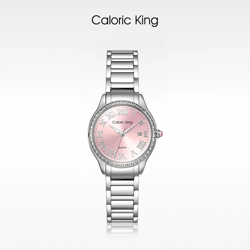 凯卡思Caloric King经典·红粉佳人进口石英日历机芯女士腕表