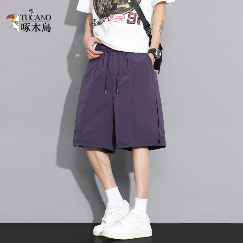 啄木鸟2025夏季美式潮牌短裤男宽松透气休闲五分裤