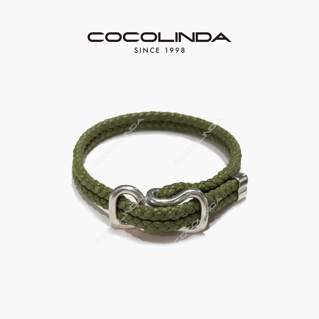 COCOLINDA 合金皮质手链 | 男女编制皮绳手链SL11