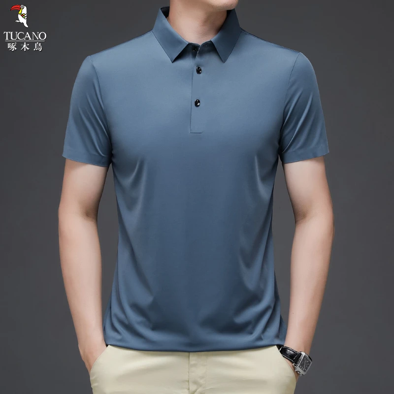 啄木鸟2025夏季百搭男士新款短袖修身T恤休闲时尚通勤POLO衫短袖
