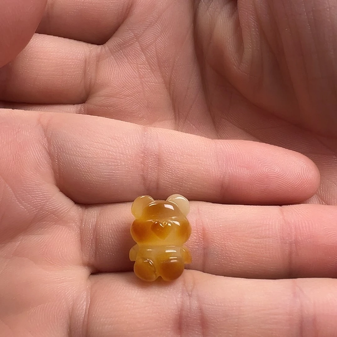 蜜蜡颈饰未镶嵌小熊（打孔不退换）