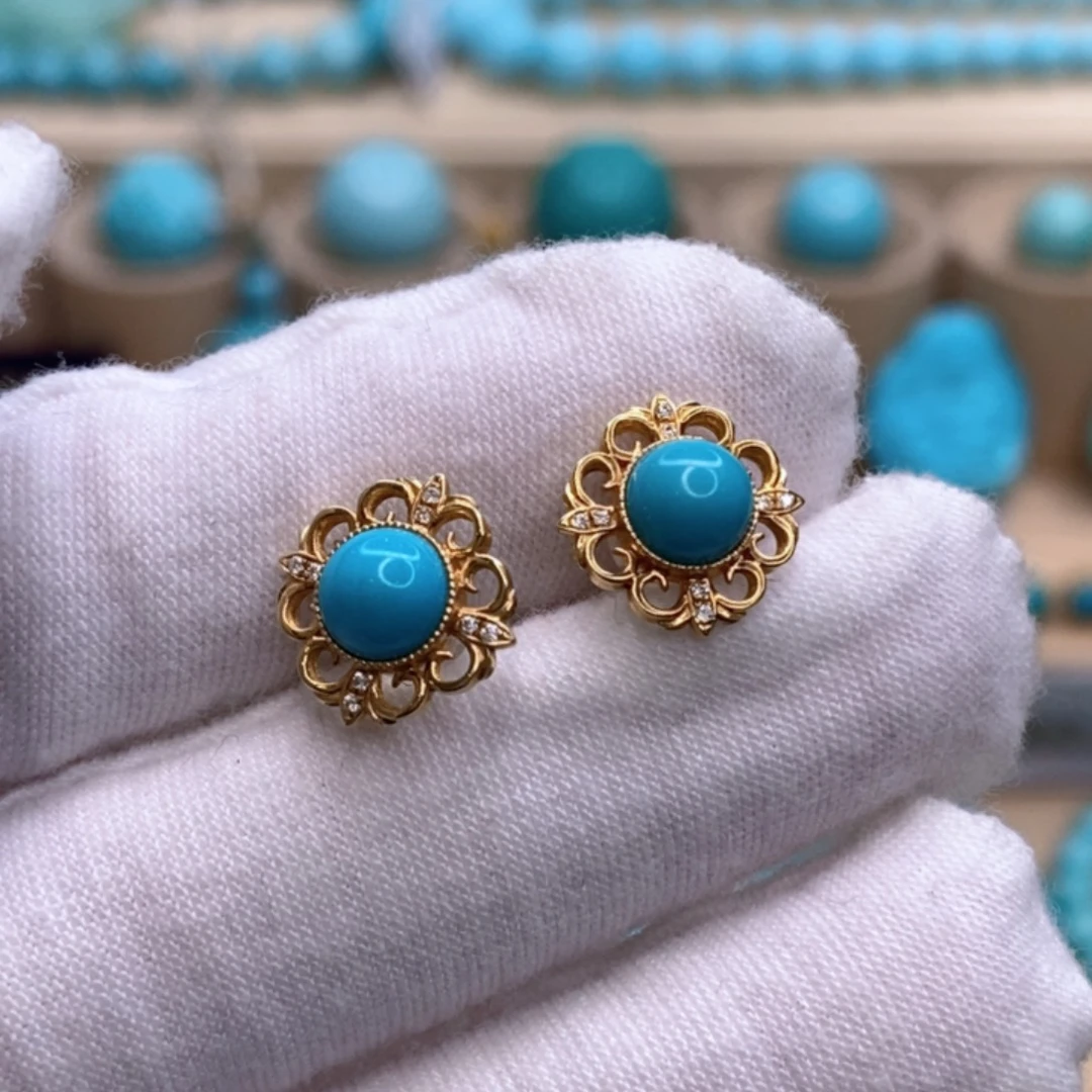 绿松石18K金镶嵌珠宝奇石