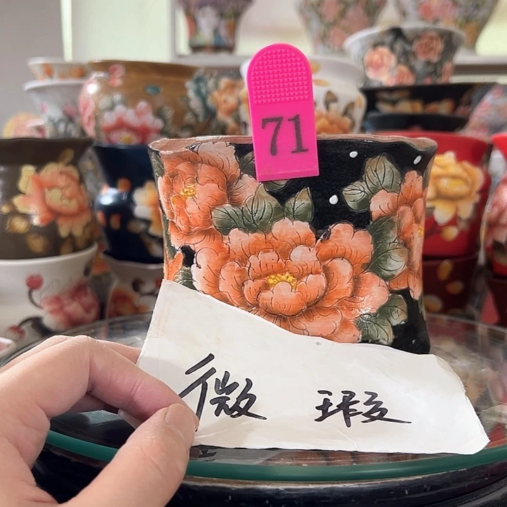 景德镇手绘花盆满38包邮沐***?