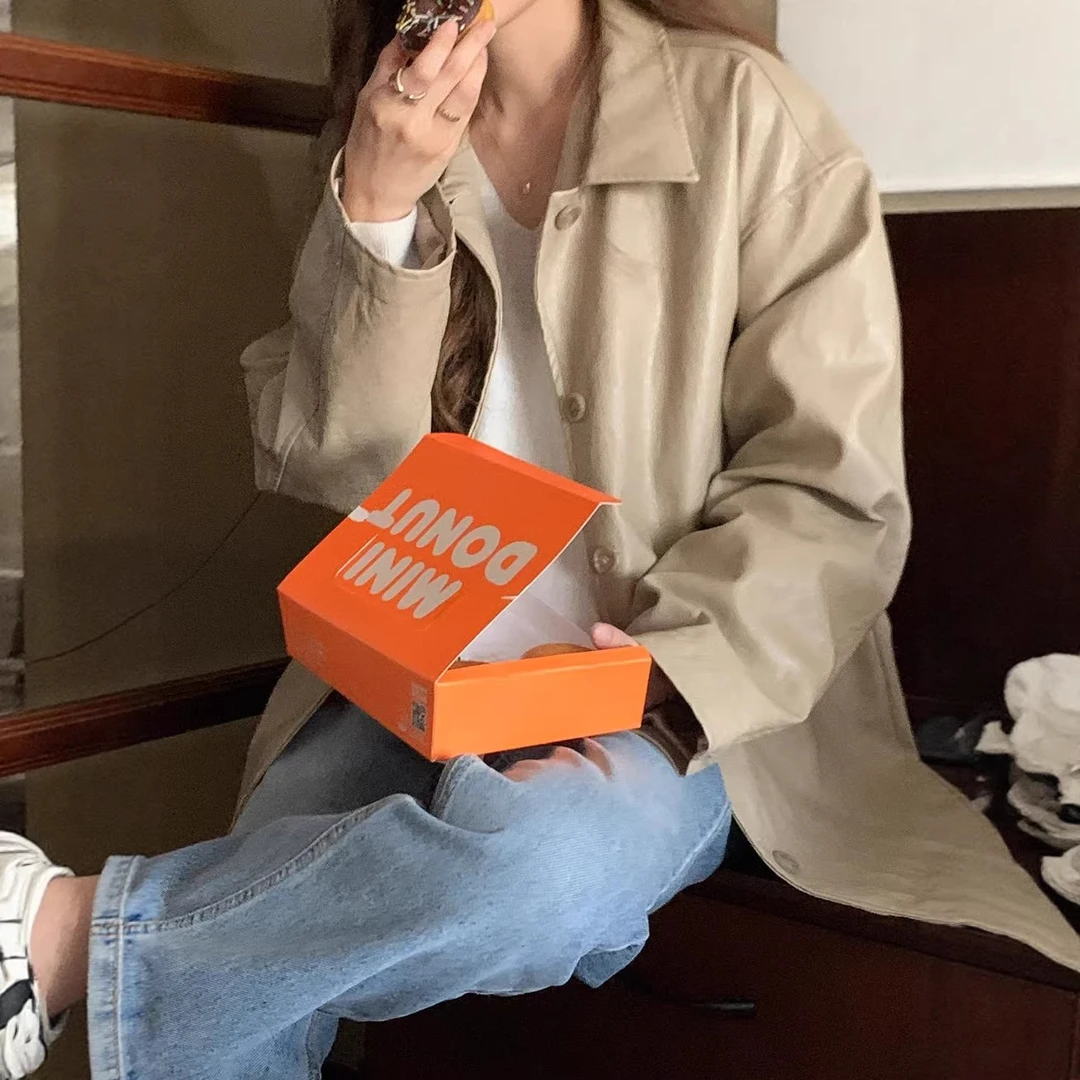 韩式chic气质2026年早春秋季新款单排扣中长pu皮衣皮夹克外套女装