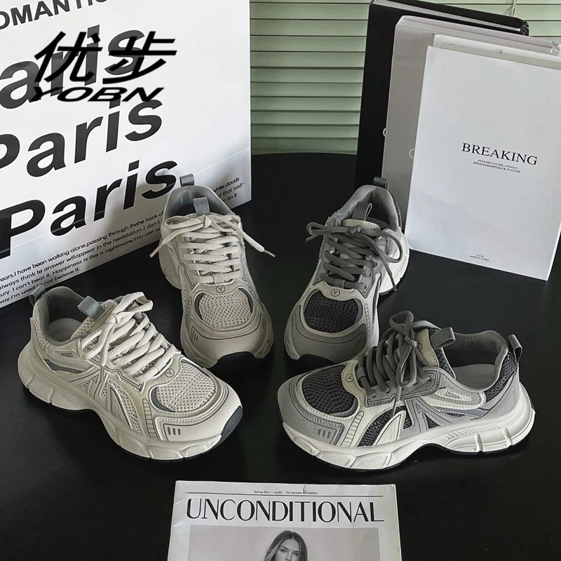 老爹鞋女2025新款网面厚底时尚百搭网红爆款跑步休闲运动鞋f2418