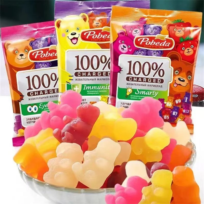 俄罗斯查理德软糖富含维生素族胜利牌进口什锦水果味Q弹果味儿童