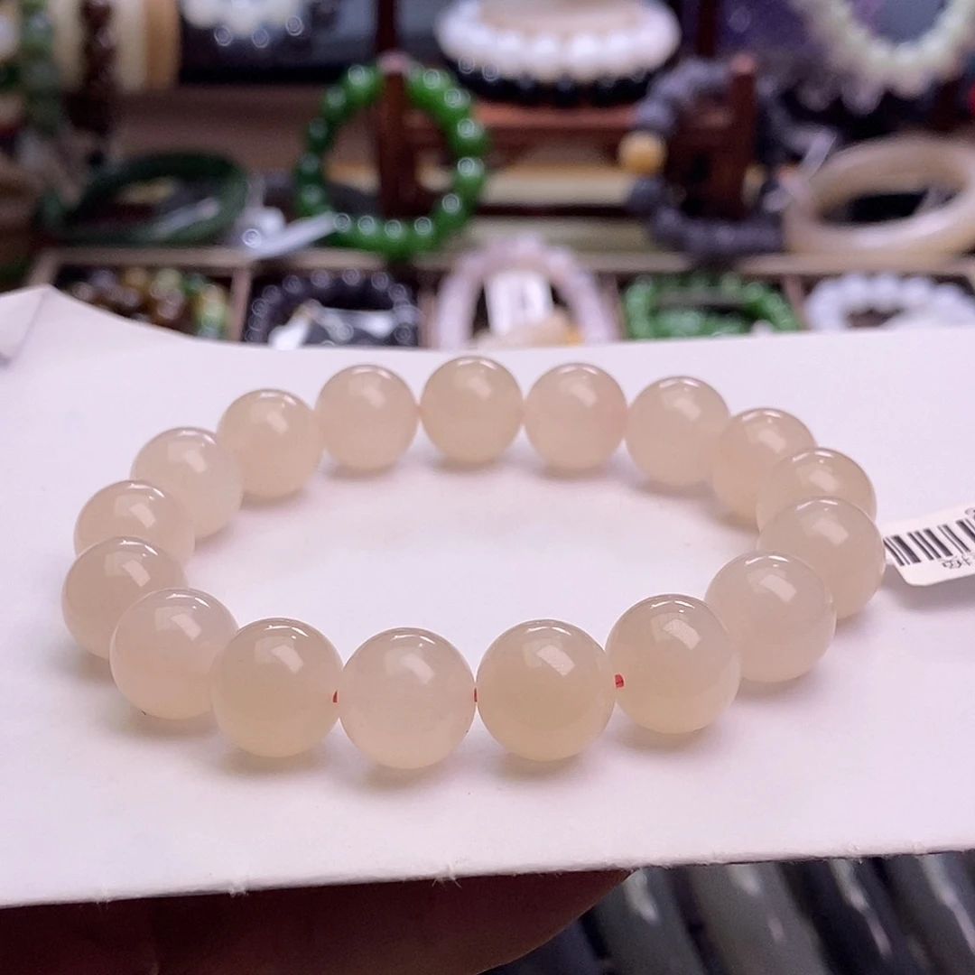 颈饰未镶嵌和田玉熟藕粉手串12MM