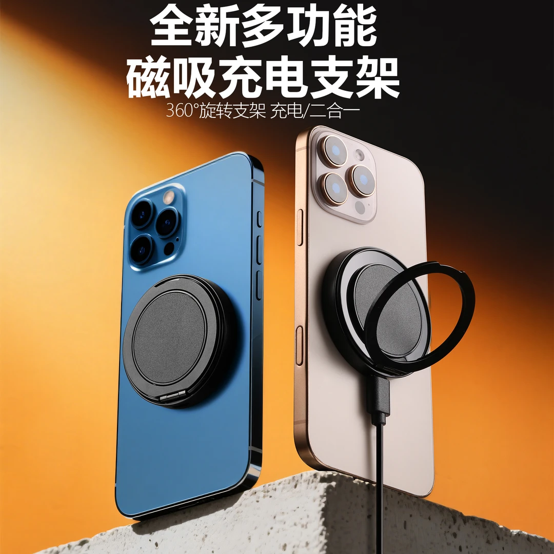 为你魔方多功能磁吸手机支架无线充可15promax充电器磁吸支架