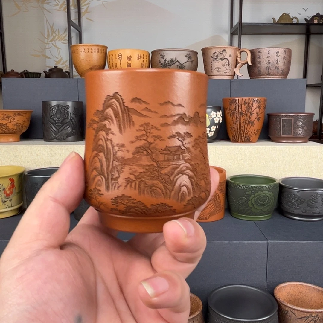 茶杯紫砂紫砂主人杯，手工制作17