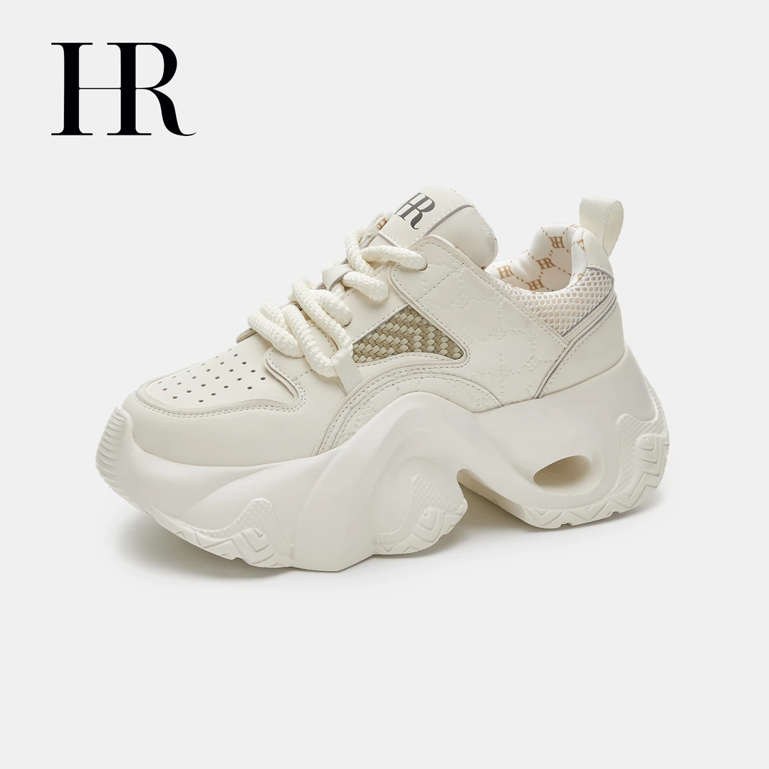 HR/赫莲娜增高老爹鞋女2025春季新款厚底鞋百搭显脚小休闲运动鞋