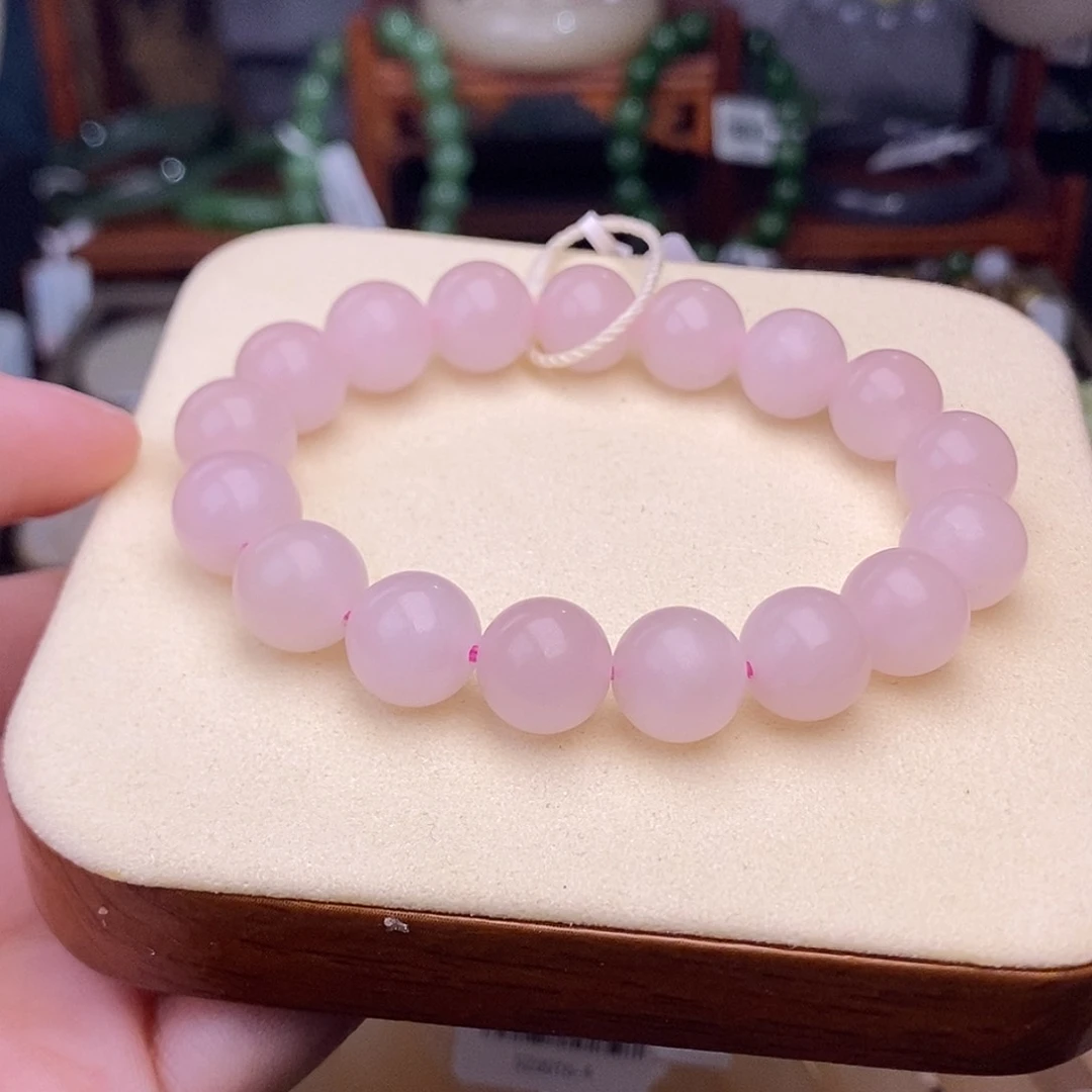 和田玉清货价熟藕粉约11.5mm手串未镶嵌