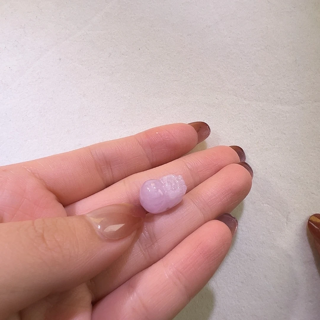 单珠未镶嵌锂辉石猫眼紫锂辉貔貅单珠