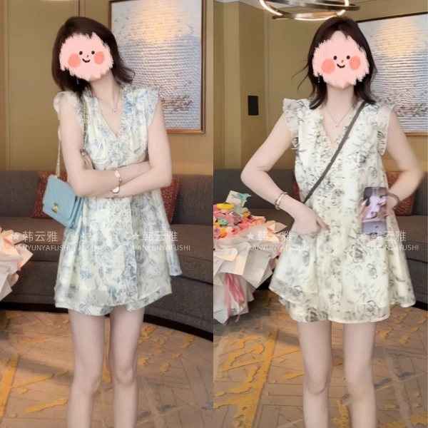 洋气衣服女2025夏季新款时尚百搭减龄气质舒适无袖上衣短裤套装女