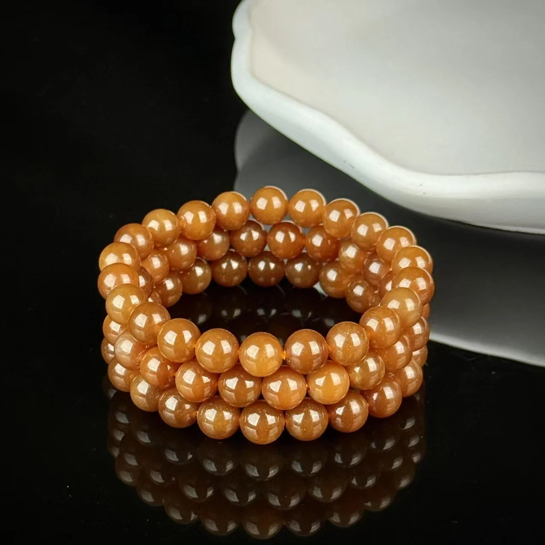 约8-9mm和田玉糖料圆珠单圈手串多样性发一