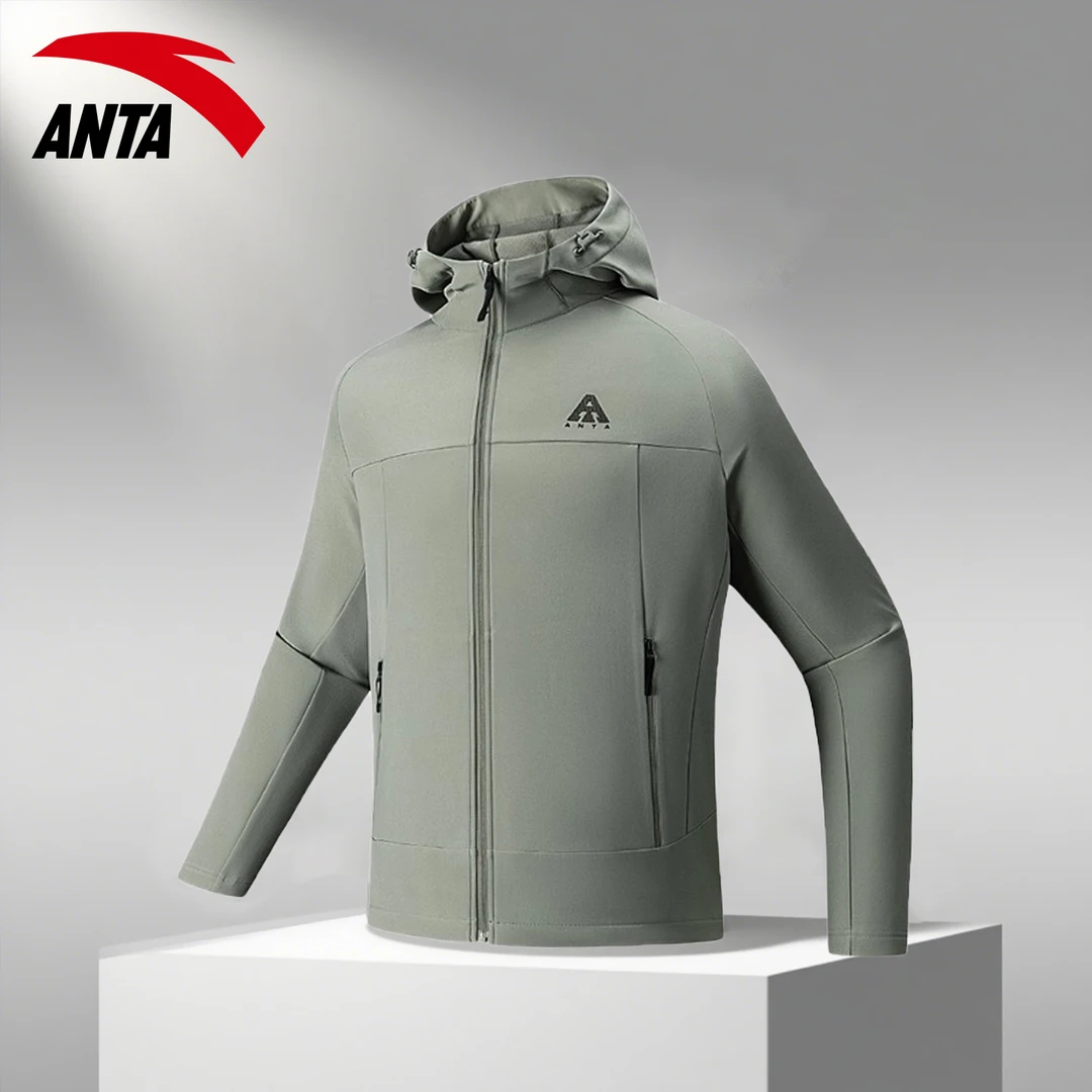 安踏运动外套男士大地之壳3.0冬季2025新款连帽百搭加绒冲锋衣潮