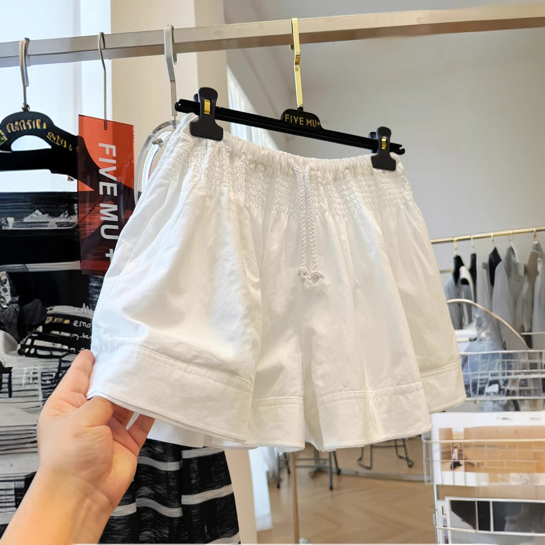 特大码300斤新款松紧腰时尚A字阔腿裤短裤女休闲裙裤超好看薄款