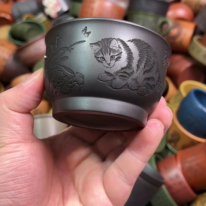 紫砂茶杯全手工紫砂主人杯