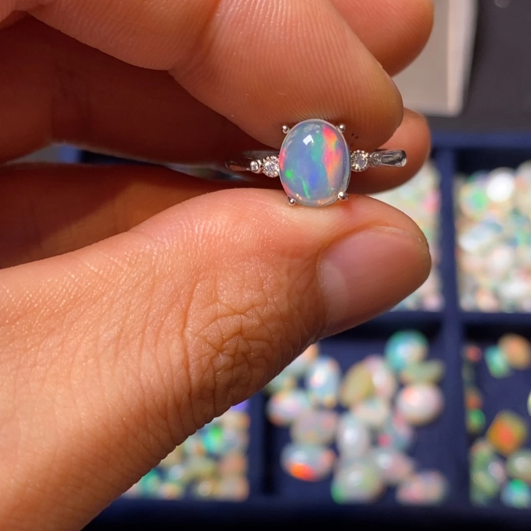 银S925镶嵌欧泊戒指81影