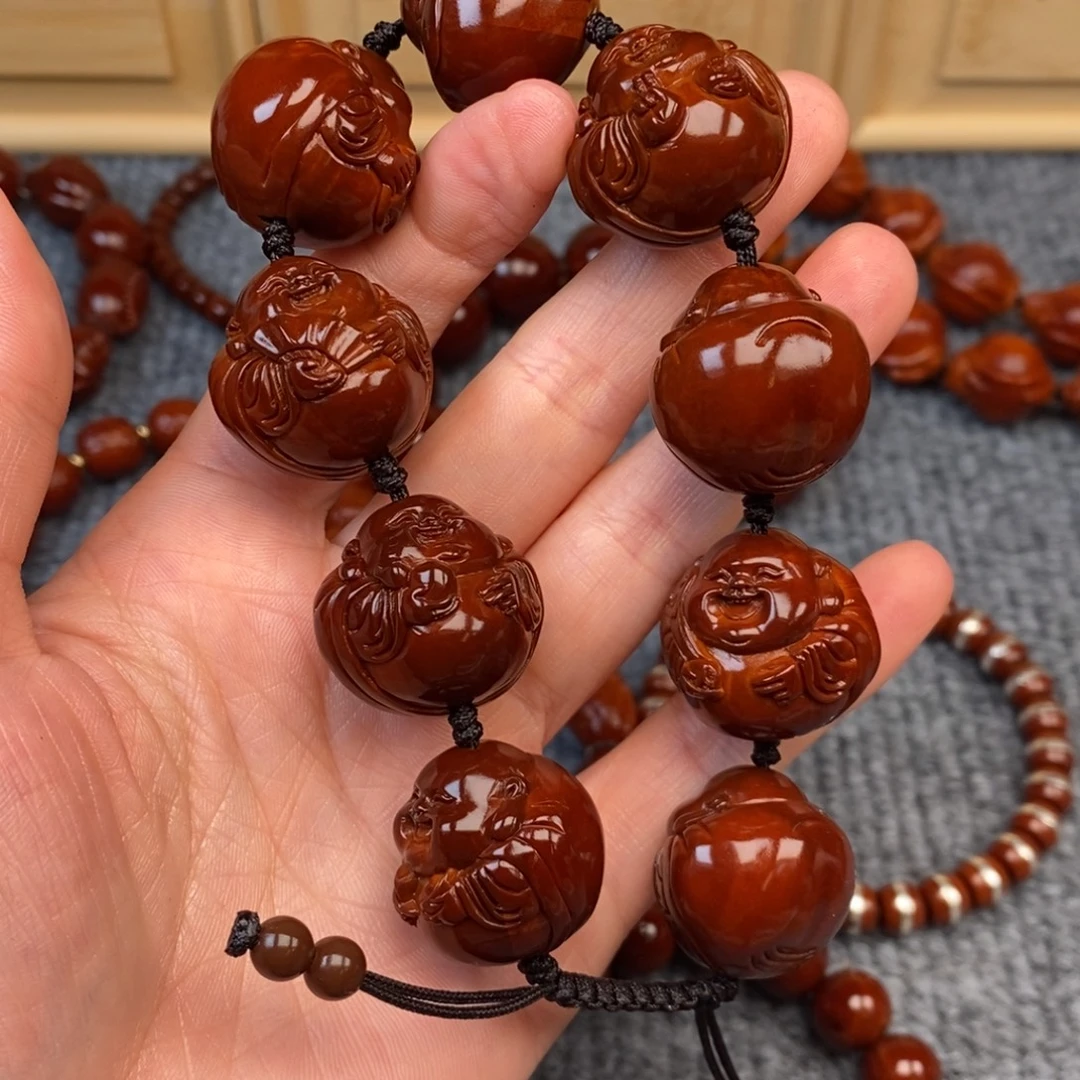 姓***总橄榄核手串/手链光背弥勒