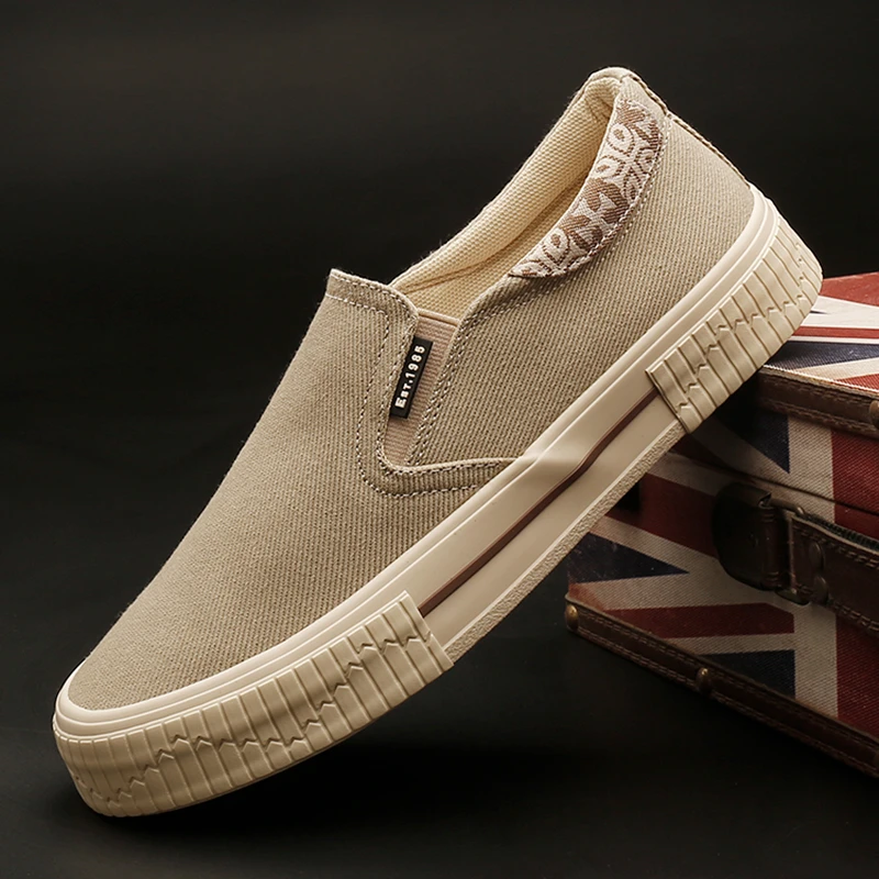 25812 男鞋透气潮鞋秋季男士帆布鞋韩版百搭布鞋一脚蹬懒人休闲鞋