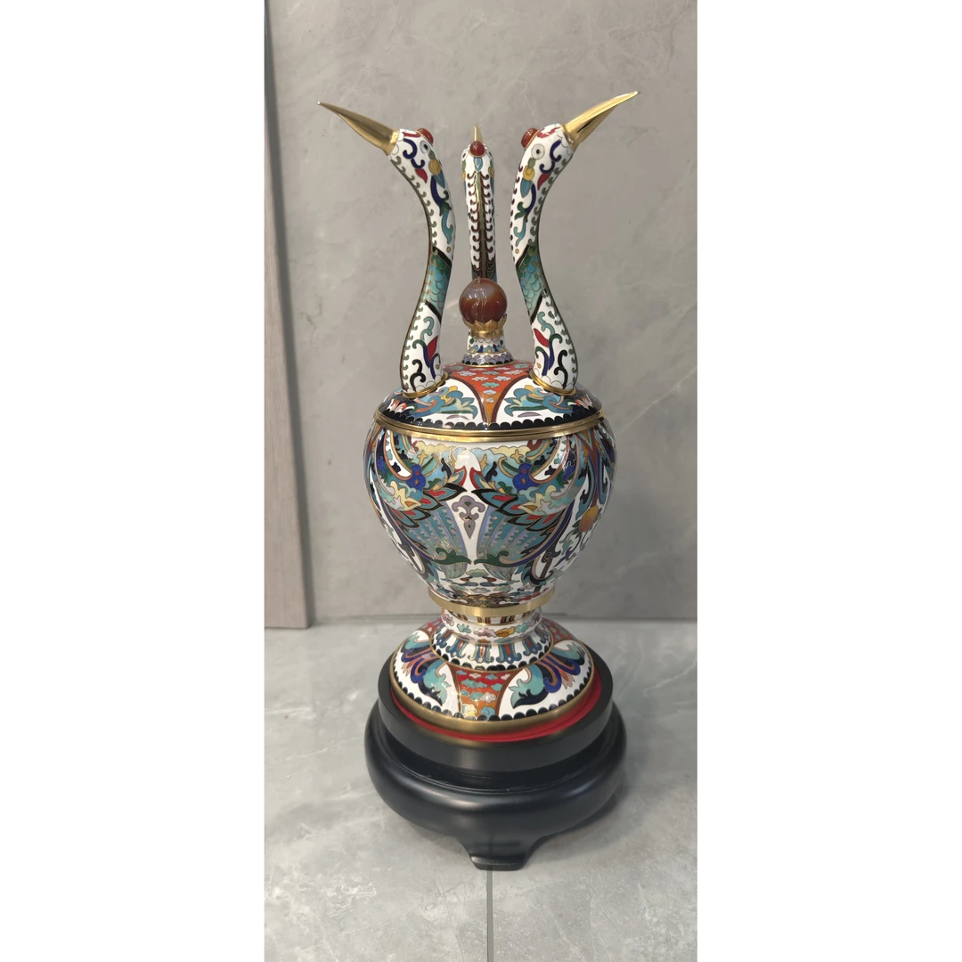 匠心严选ZBG景泰蓝《三鹤熏》 装饰摆件 高32.5cm