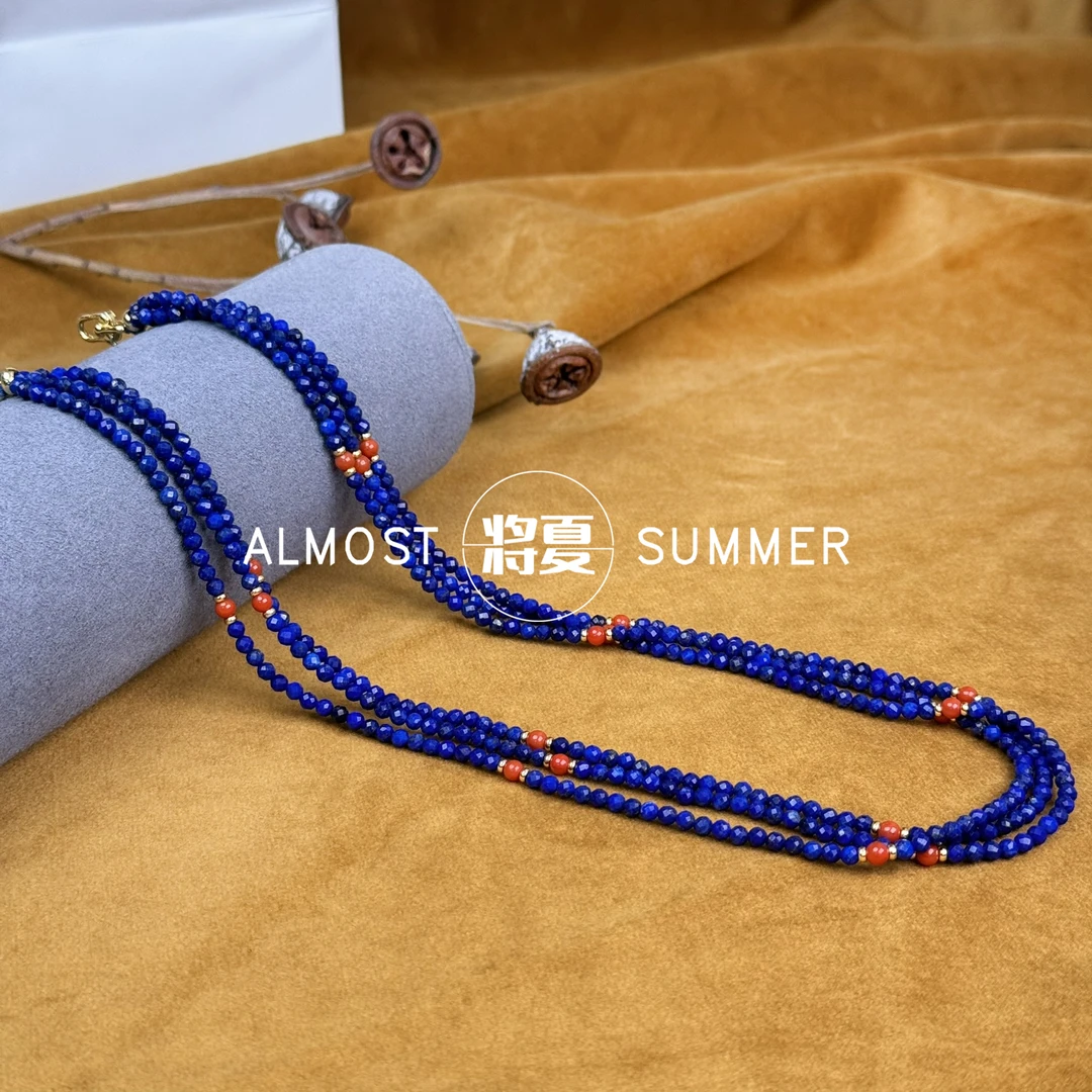 合金项链 【明蓝心语】将夏-三股帝王蓝项链