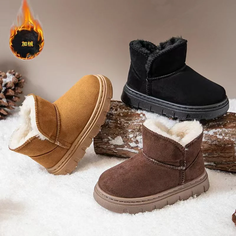 儿童冬季雪地靴中大童百搭休闲加绒加厚防滑大棉男女童雪地靴710