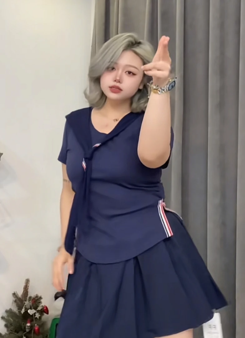 萌萌【甜辣学院制服】超好看套装90006袖90007披90008裙