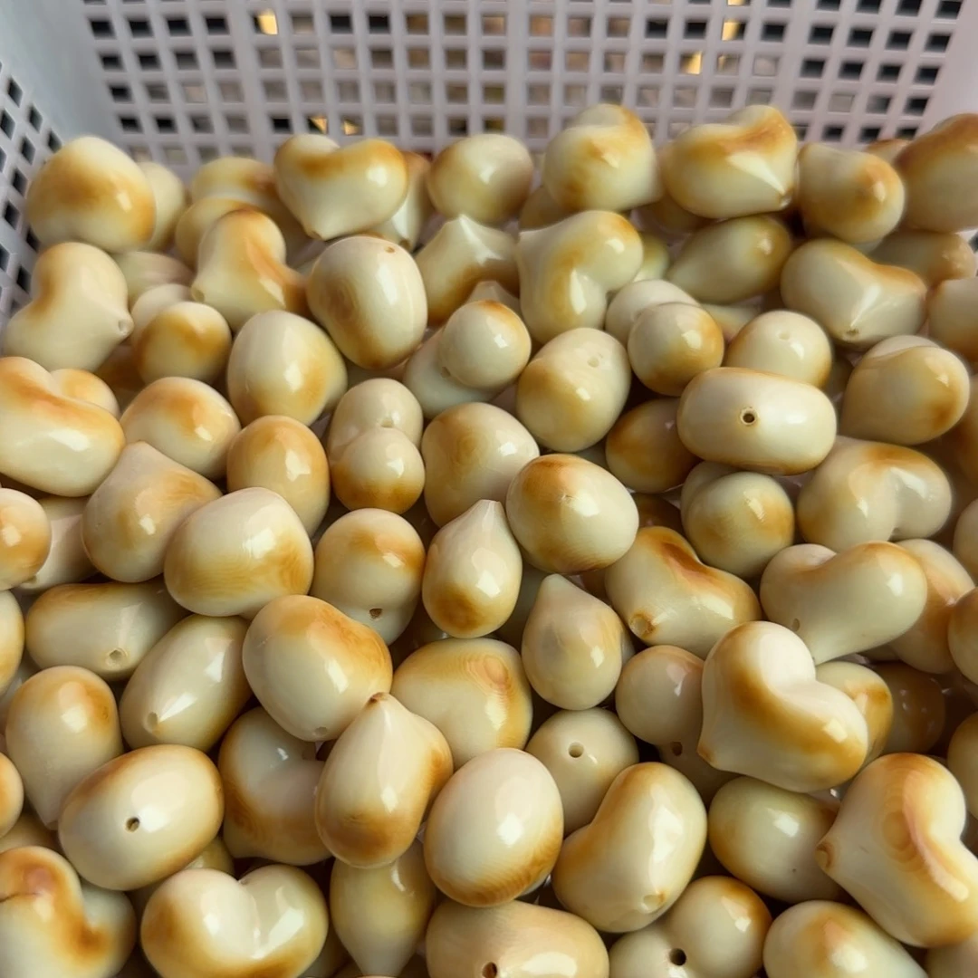 菩提根/象牙果手串微瑕牙果轻炭烤屁桃爱心5颗