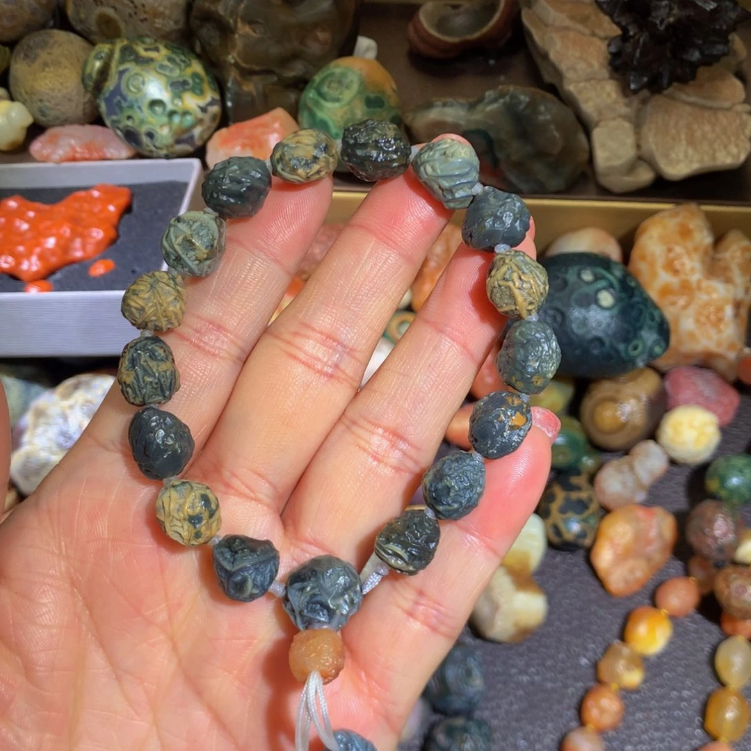 石材阿拉善筋脉手串