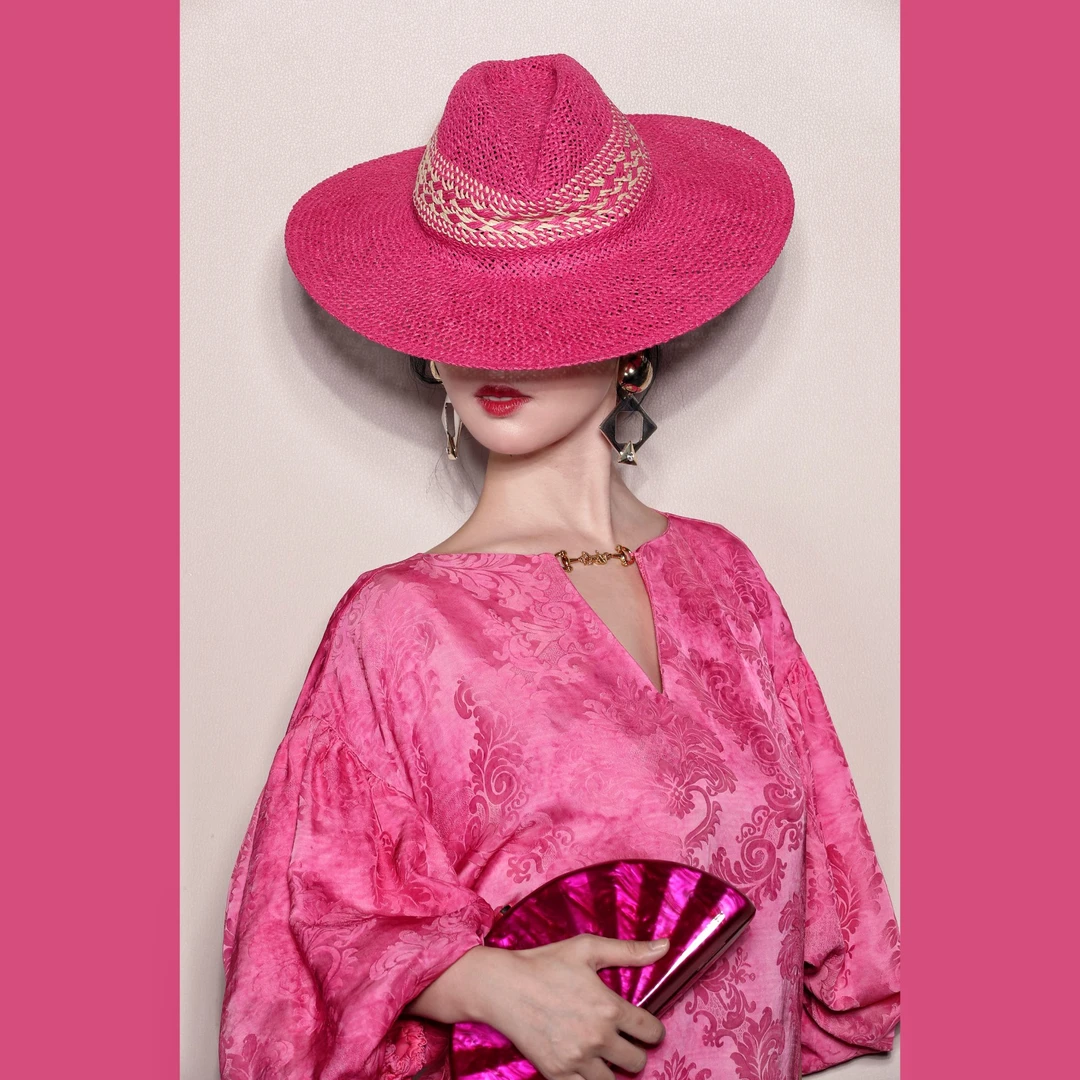 芈莱尤优——新款【弗洛伊德】高端气质V领灯笼袖连衣裙L24-5218-9